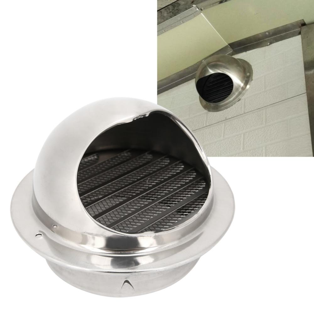 304 Stainless Steel Exhaust Air Vent Cover 5.9in Dryer Vent Hood Durable Wall Vent Grille Bathroom