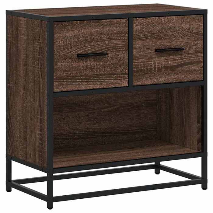 VidaXL Table de chevet chêne marron 60x31x60 cm bois ingénierie métal, table d'appoint, armoire de lit, table d'appoint pour 848698