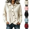 Damen Strickjacke Lässig Asymmetrischer Kragen Knopfleiste Weich Gemütlich Pullover