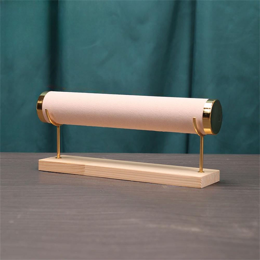 Fashion Bracelet Display Stand Single Layer Necklace Bangle Headband Watches Jewelry Storage Rack With Wooden Base Counter Props