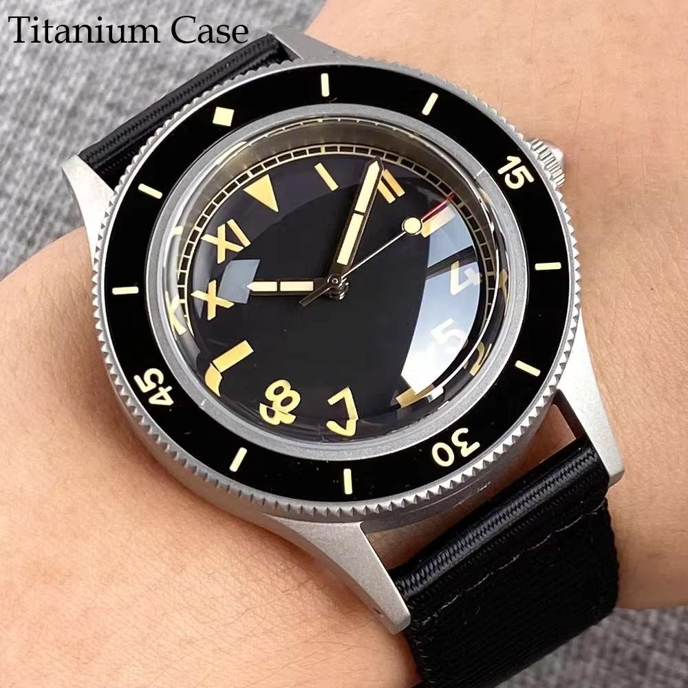 Tandorio 40mm 50-Fathoms New Retro Automatic Men Watches For Miyota 8215 20ATM Sapphire Glass Titanium Diver Watches Luminous