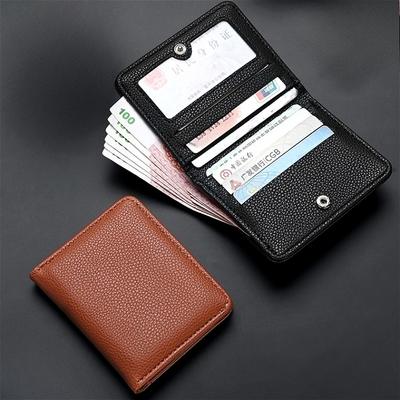 Portafoglio Corto Bifold in Pelle da Donna con Tasca Portamonete con Zip Porta Carte Multipli Portafoglio Sottile Minimalista Slot Portamonete Compatto Sottile