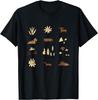 Earthy Hand Drawn Nature Motifs Landscapes, Plants, Wildlife T-Shirt