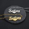 Atoztide Personalized Custom Name Necklace Stainless Steel Figaro Chain Thick Double Plated for Women Birthday Jewelry Gift