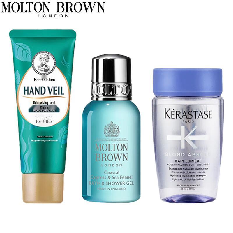 

Molton Brown Travel Set: Sea Fennel Shower Gel, Luminous Shampoo & Hand Cream