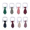 Pet Christmas Tie Bow Tie Striped Checked Tie Collar Scarf Fake Neck Drool Towel Bow