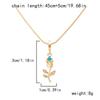 Stylish Womens Tulip Flower Pendant Necklace With Electroplated Finish For Spring