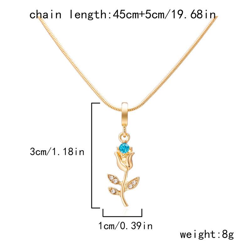 Stylish Womens Tulip Flower Pendant Necklace With Electroplated Finish For Spring