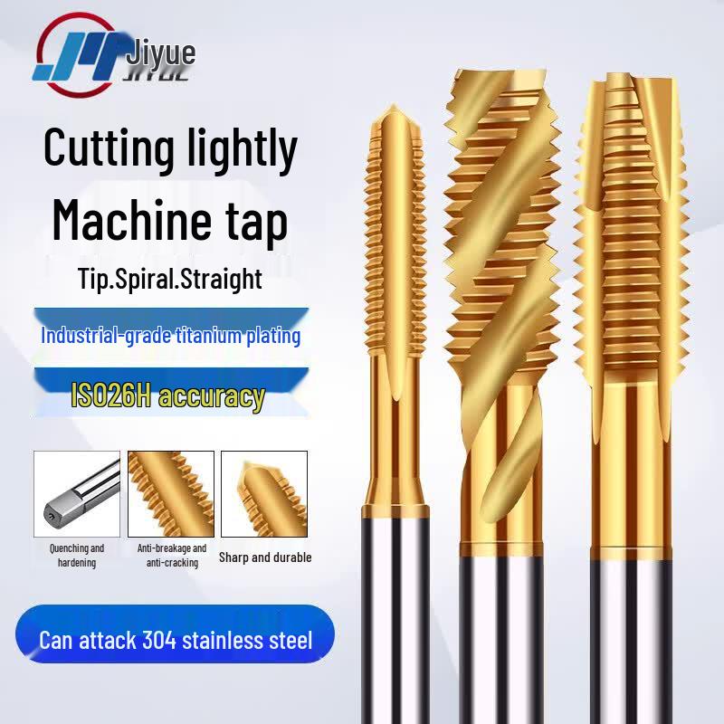 Jiyue Titanium Coated Cobalt HSS Spiral Machine Tap