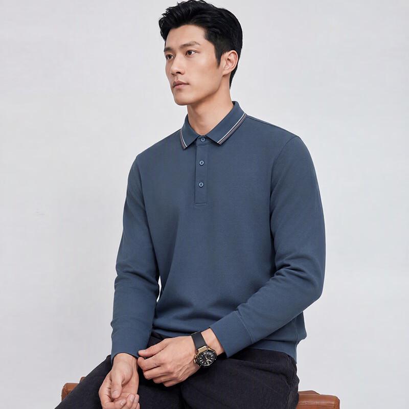 Hodo Men's Silk-Blend Long Sleeve Polo Shirt