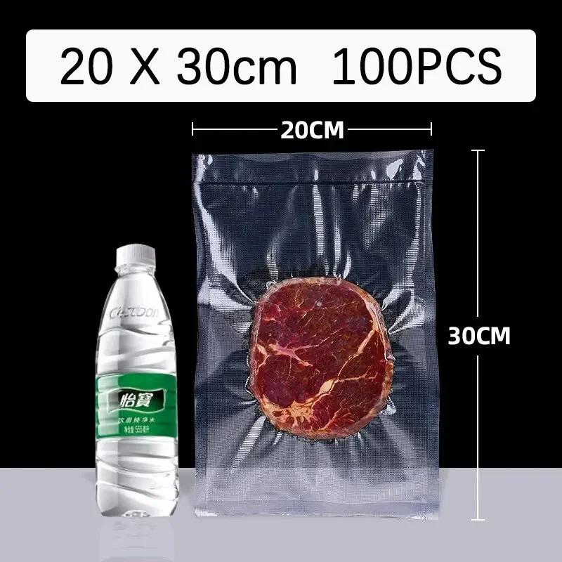 100pcs/Lot Kitchen Vacuum Sealer Bag Transparent Food Packaging Bag Fresh-Keeping Food for Food Saver Seal Storage Meal