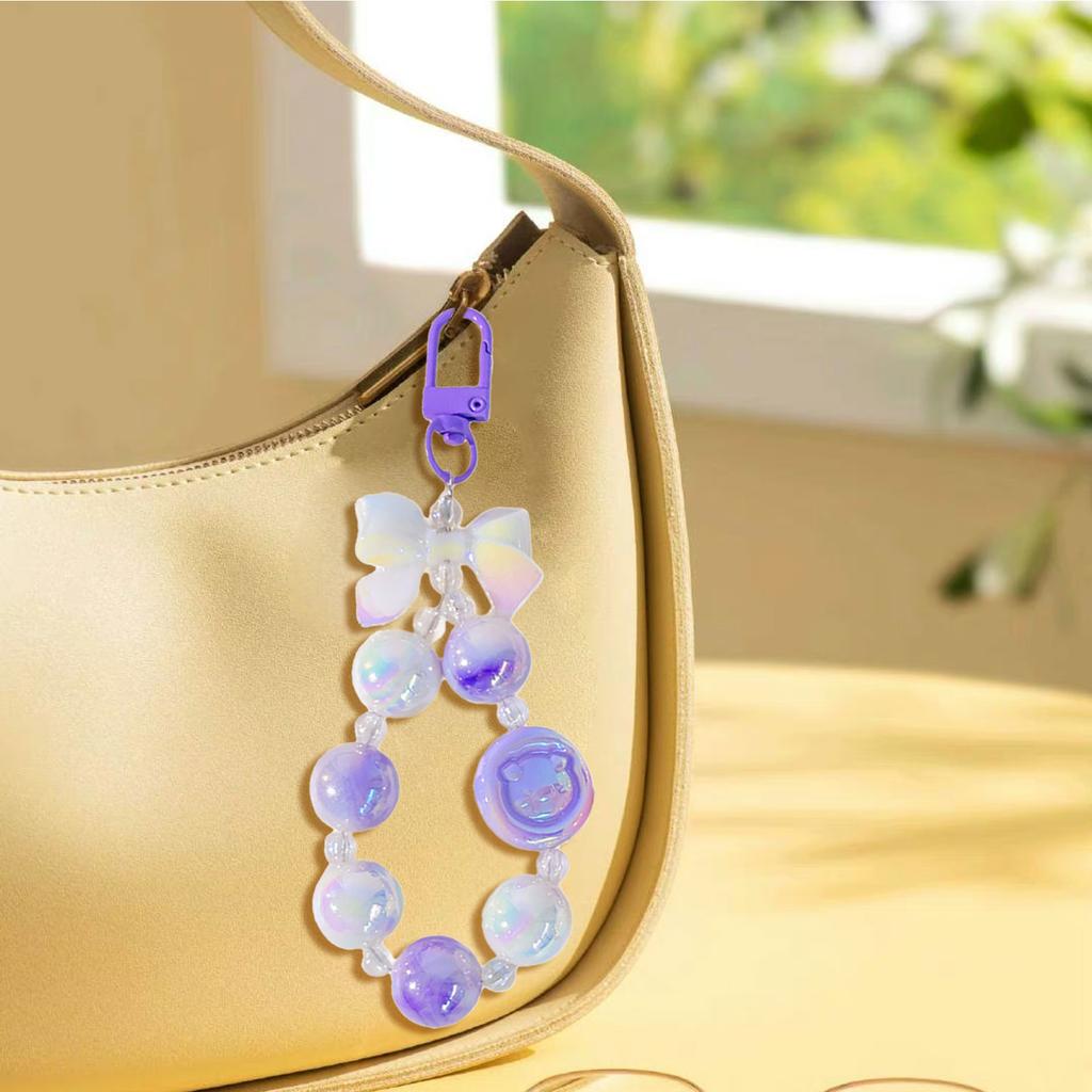 Cute Pig Keychain With Calcium Tablet Distinctive Keychain Pendant Jewelry Stylish Beaded Bowknot Key Rings Adornment