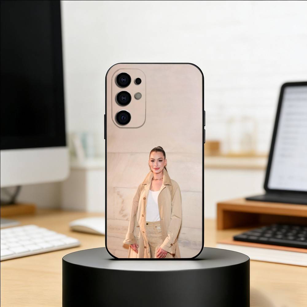 Actor A-Anne Hathaway Phone Case For Samsung S25,S24,S21,S22,S23,S30,Ultra,S20,Plus,Fe,Soft Silicone Black Cover