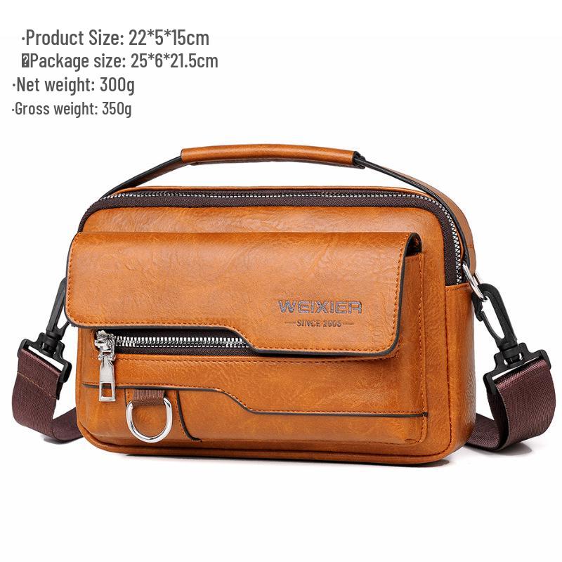 

Men s 2025 New Style Waterproof PU Sling Bag - Single Shoulder Flap Design
