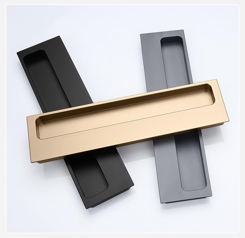 Modern Minimalist Recessed Aluminum Alloy Furniture Handle Embedded Pull for Cabinet Drawer Wardrobe