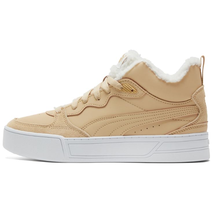 Puma Skye Demi Fleece Waterproof Shock Absorbing Durable Lightweight Breathable Low-Top Sneakers Women sneakers Khaki 381151-02