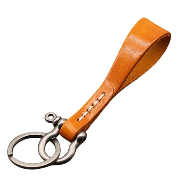 

Genuine Leather Keychain Leather Key Holder Leather Key Fobbed Car Keychain Birthday Christmas Gift for Women Mens света кофе