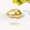 Porti 24k Gold Kidney Bean Birthstone Ring 1.875g