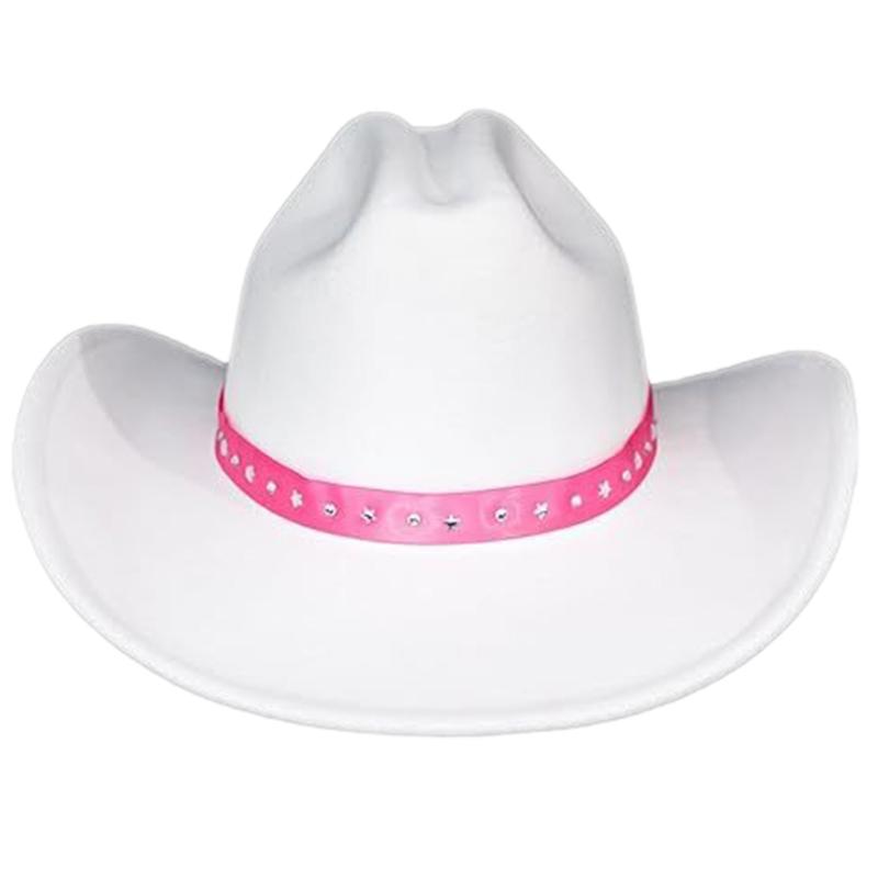 Funny Party Hats Cowboy Hat Western Hat Womens Adult Cowboy Hat Star Decor Band Fedora Hat Costume Accessories 1