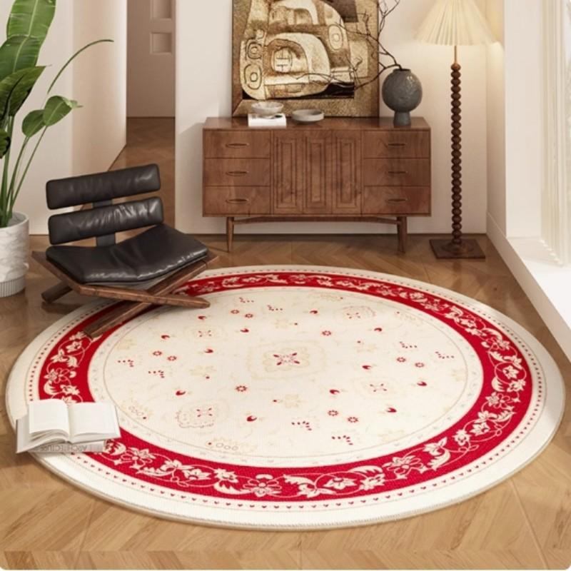 Lounge Area Circular Carpet - Easy To Clean, American Retro Persian Style Balcony, Study, Cloakroom Floor Mat