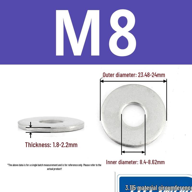 2520/310S Heat-Resistant Stainless Steel Wide Flat Washer Spacer M5-M30