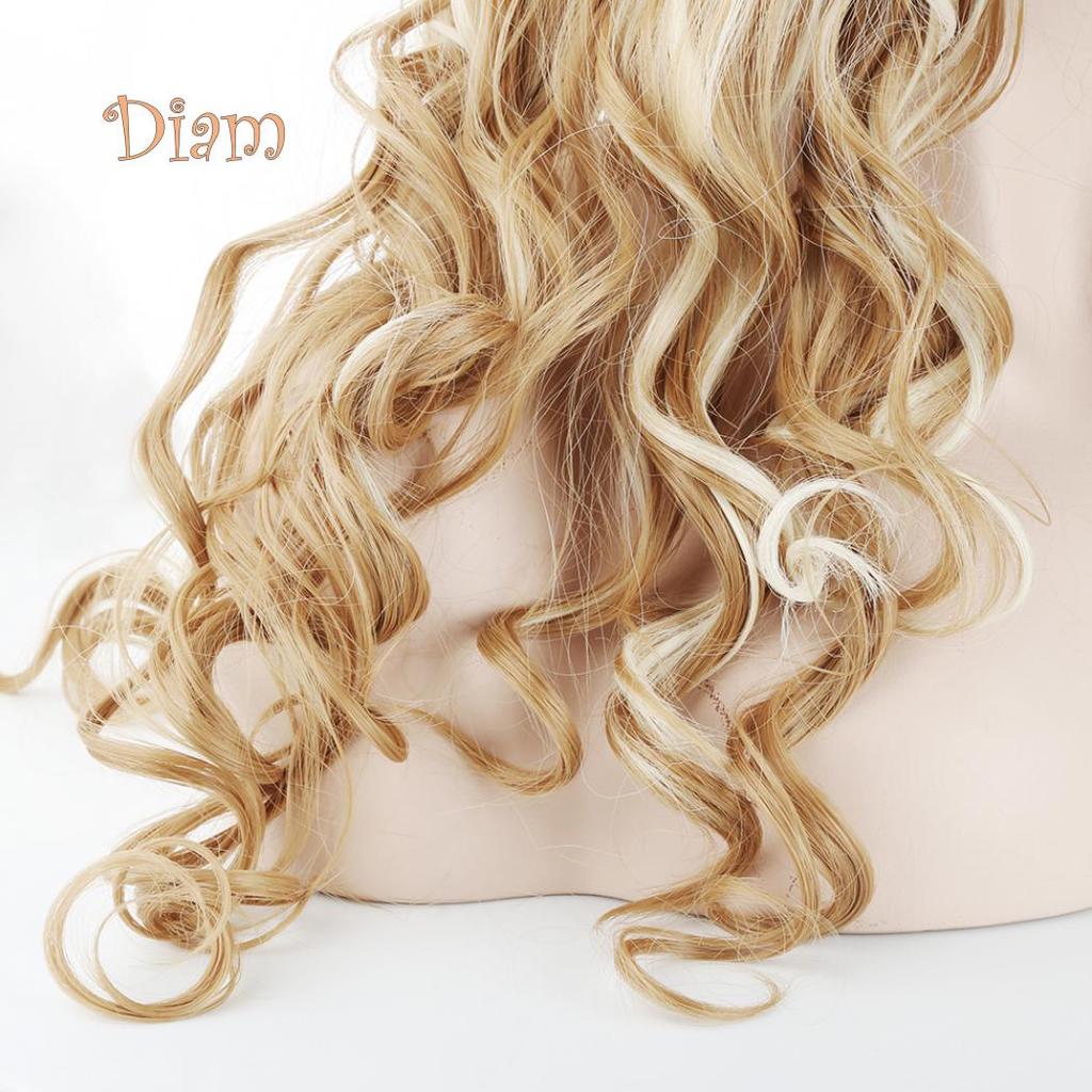 Perucă ondulată blondă Tenfyer, la modă pentru femei, cu păr natural ondulat, peruci cosplay