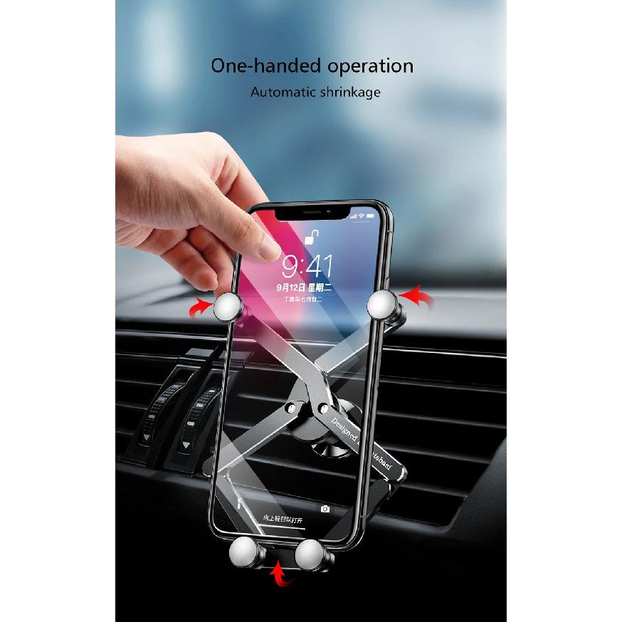 Gravity Car Phone Holder Cell Phone Stand Support GPS Telefon Mount For iPhone 12 13 Pro Max Xiaomi Mobile Phone Charging Holder