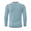 Men's Henry Neck Knit Long Sleeve T-Shirts Color Block Ribbed Casual Slim Fit Pullover Tops Autumn Winter Thermal Undershirts Men