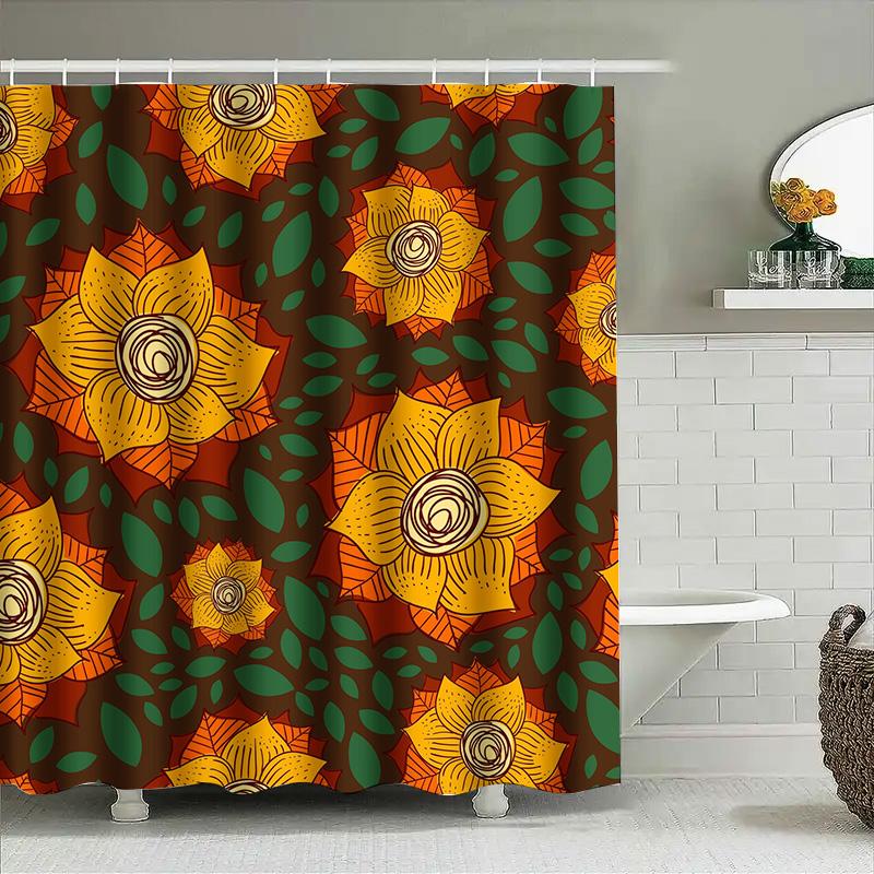 

Floral Shower Curtain Autumn Leaves Design with Green Accents for Bathroom Decorations 72 x 84 inches Free Shipping Worldwide! 90x180cm