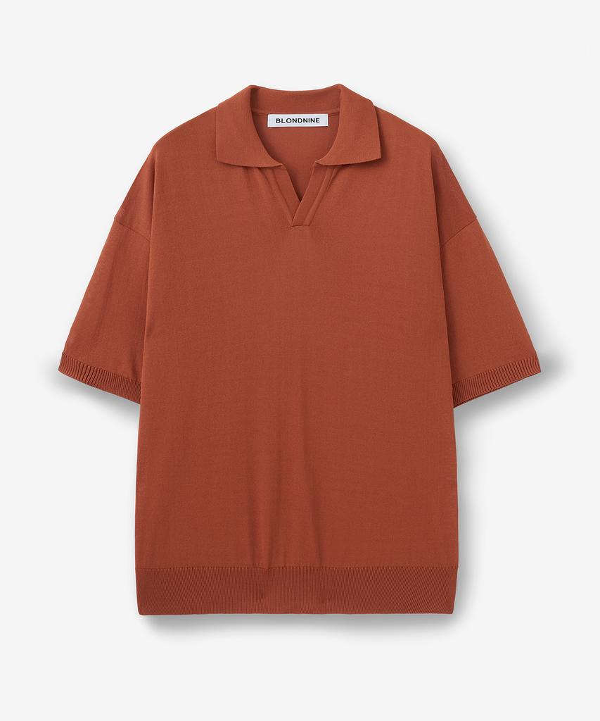 BLOND9 [Cool Viscose] Soft Open Collar Knit ( 9 Colors )