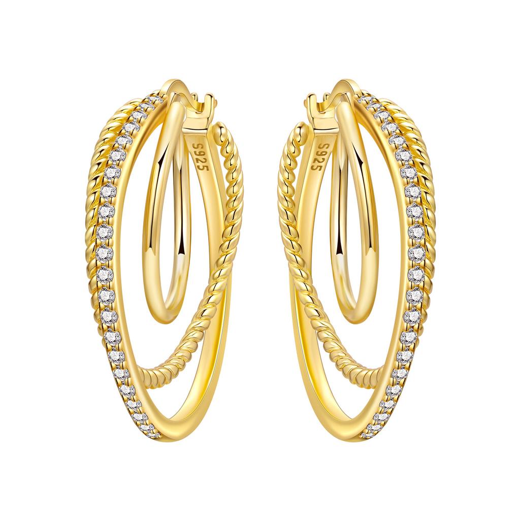 Orstarry S925 Silver 18k Gold Modern Square Hoop Earrings For Women Trendy Jewelry Anniversary Gifts