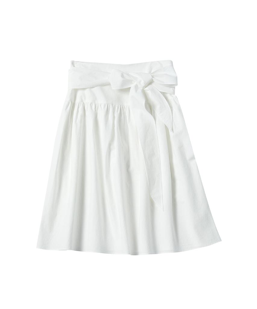 Comoni Nose W Strap Midi Skirt [Ivory]