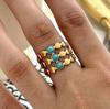 New Ring Vacuum Electric Moon Star Open Hand Jewelry