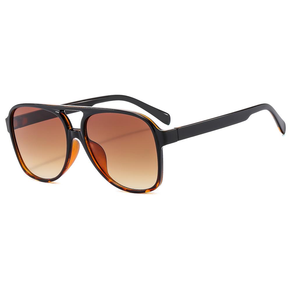 European Retro Double Bridge Aviator Sunglasses - Trendy Large Frame Style