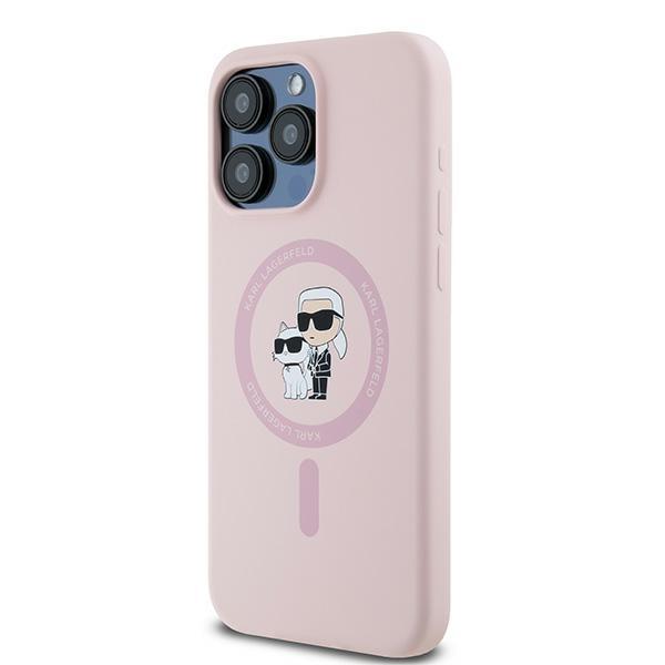 Karl Lagerfeld Klhmp15Xscmkcrhp Iphone 15 Pro Max 6.7 Różowy/Pink Hardcase Silicone Karl & Choupette Ring Magsafe