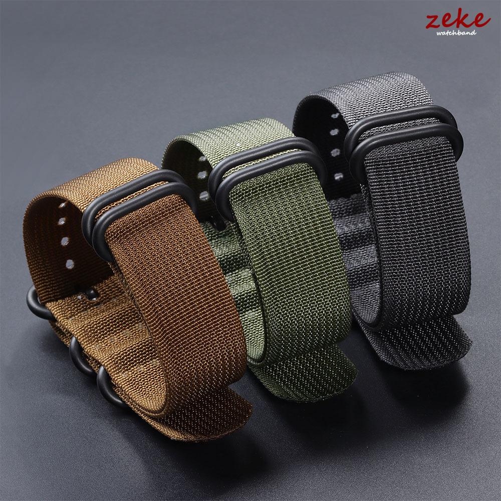 Ribbed Nylon Watchband Nylon Watch Strap 18mm 20mm 22mm 24mm Watchband for Seiko Military Loop Watch Band Black Buckle Bracelets
