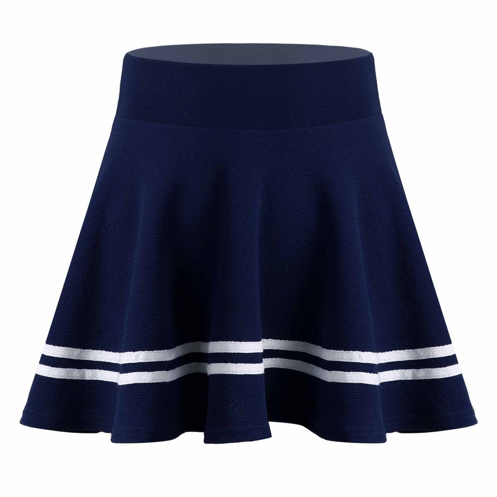 Dámská rozšířená áčková minisukně s vysokým pasem a širokým elastickým pásem, ležérní pruhovaná sukně s lemem pro dívky nebo dámy, pro každodenní nošení