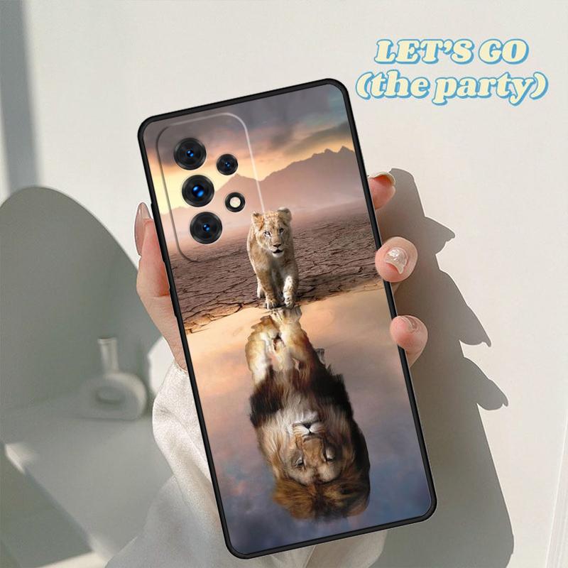 Lion Alpha Male Cub phone case For Samsung Galaxy A42 A31 A40 A51 A71 A32 A80 A91 A52 A72 A73 A20e A21S A50 A70 A11 A12 Cover