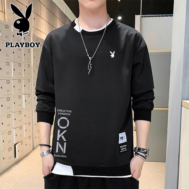 PLAYBOY Men's Casual Crew Neck Pullover Sweatshirt