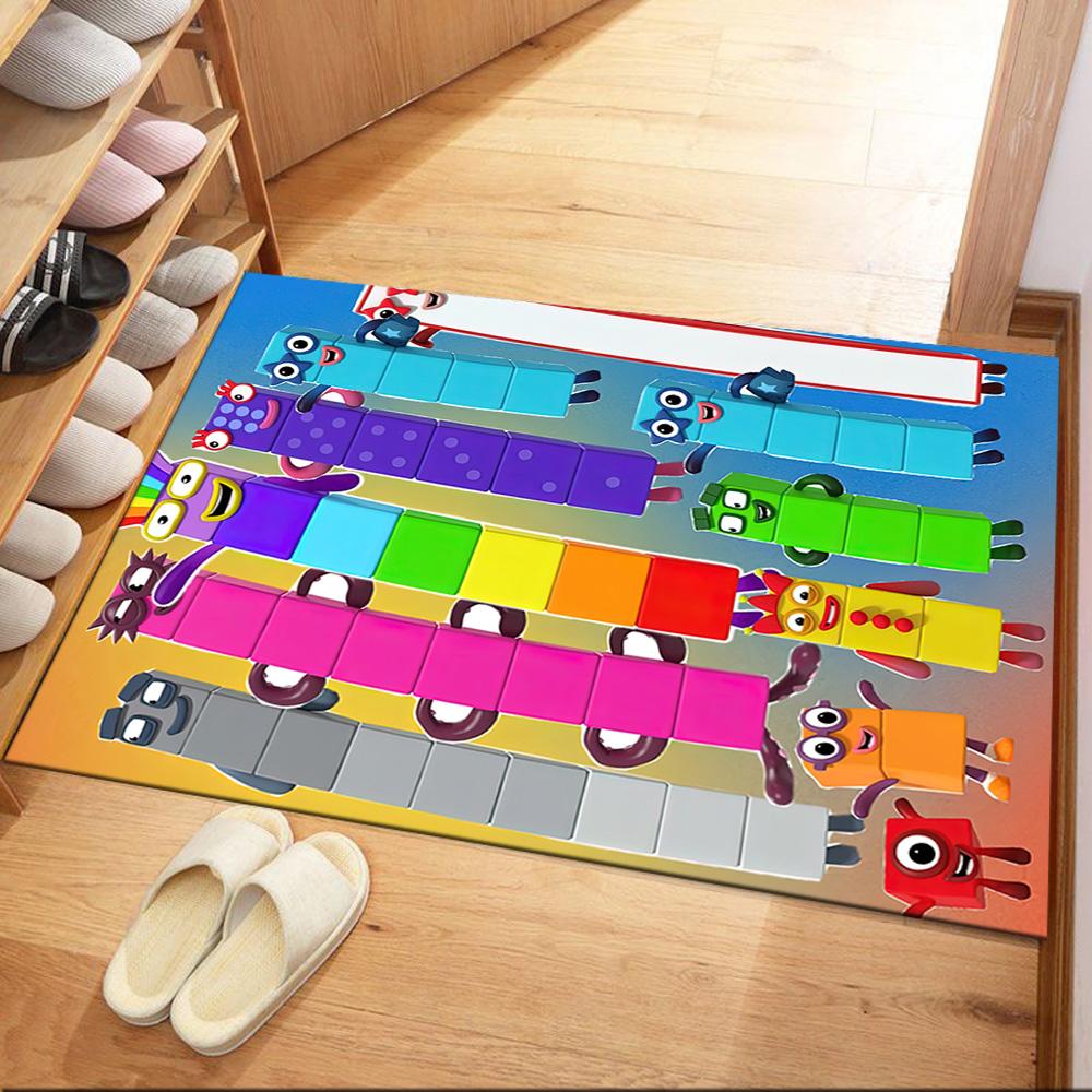 Numberblocks Floor Mat Design for Study room Bedrooms Dormitory Entryway Anti-slip Rug Anime Office Decor Perfect Birthday/Christmas Gift Idea