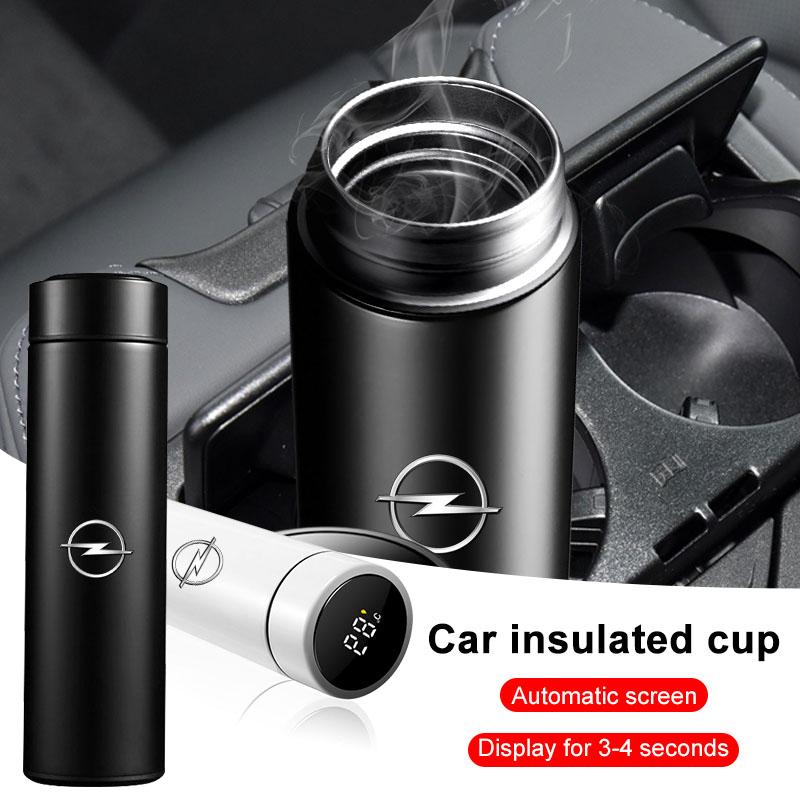 Bil Smart Termosflaske Med Temperaturvisning Kaffekopp For Opel insignia Astra H G J Antara vectra Vivaro corsa c d zafira b Bilstyling