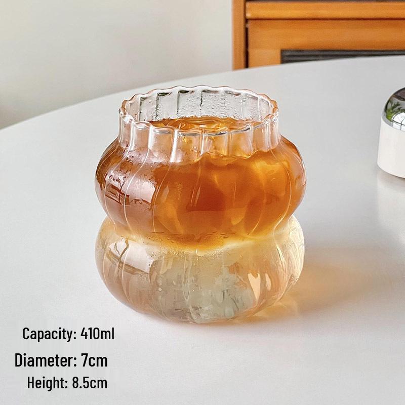Transparent Glass Beverage Cup for Coffee, Milk, Juice, & Water