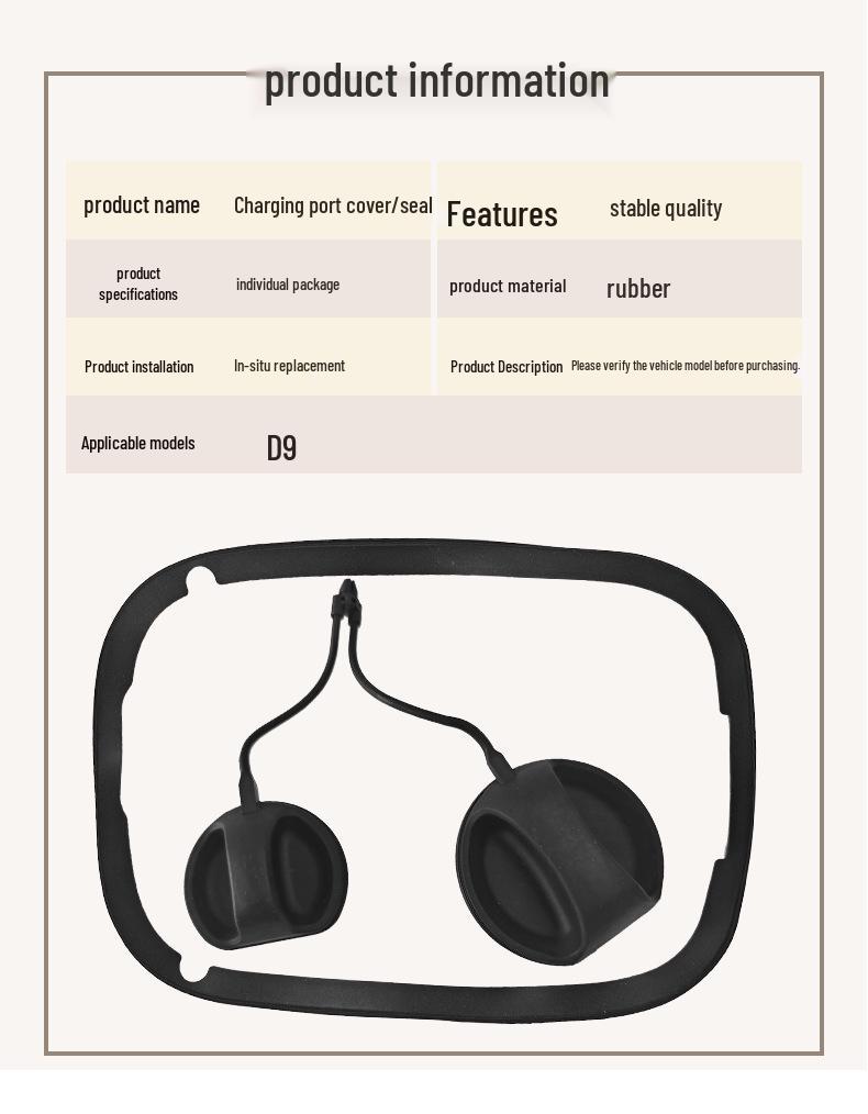 Silicone Dustproof & Waterproof Charging Port Cover for Denza D9 Fuel Tank