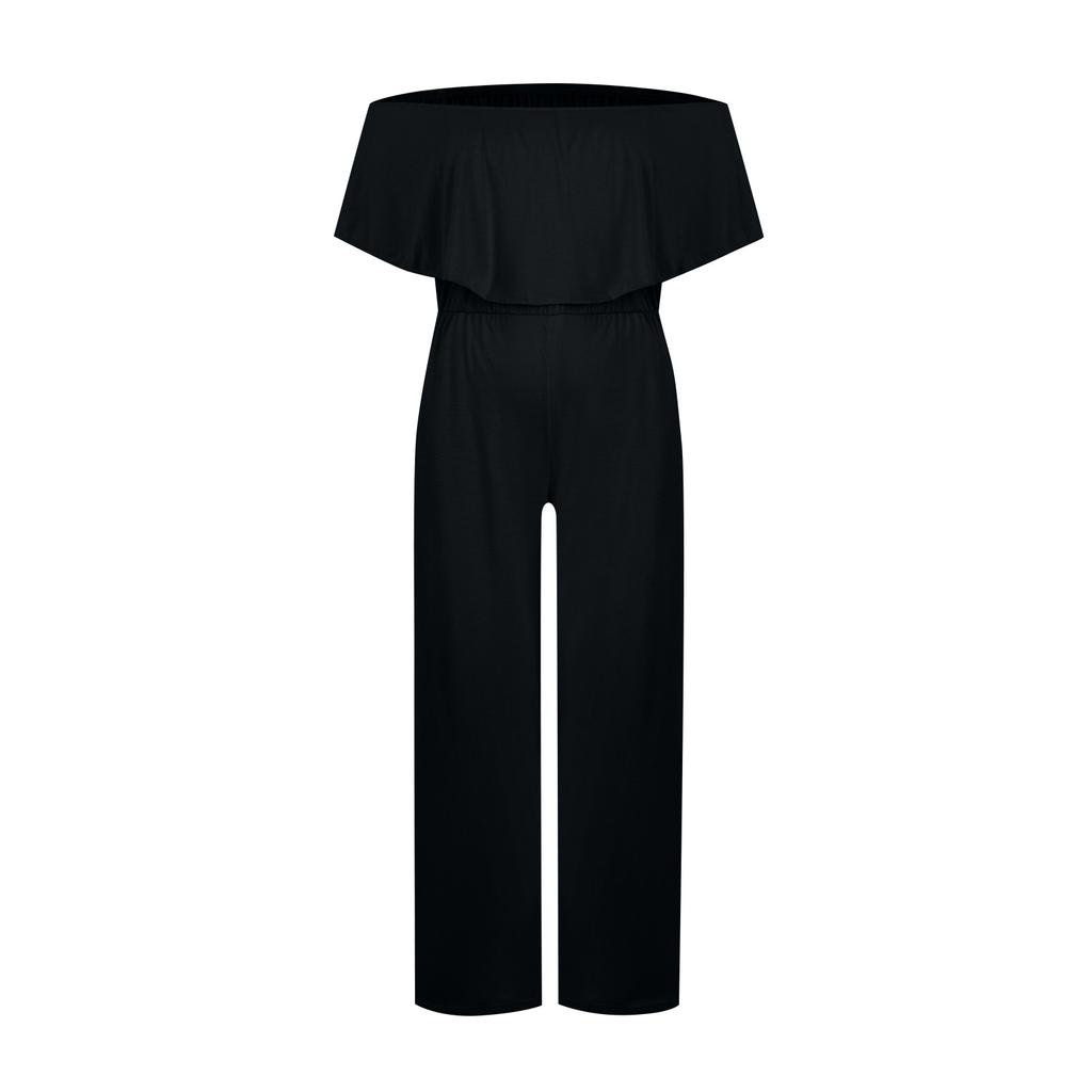 Women's Jumpsuit Color One Shoulder Casual Off Shoulder Jumpsuit With Pockets