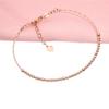 585 Purple Gold Plated 14K Rose Gold Simple Shiny Beaded Bracelet for Women Party Luxury Party Slender bangles jewelry
