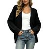 Women's Long Sleeve Knit Cardigan Sweater with Open Front Design for Casual Daily Wear