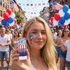 16G Hår Ansigt Krop Glitter Stick til Uafhængighedsdagen, Fjerde Juli Patriotisk Rød Hvid Blå Glitter Stick, Makeup Tilbehør til Mindedagen