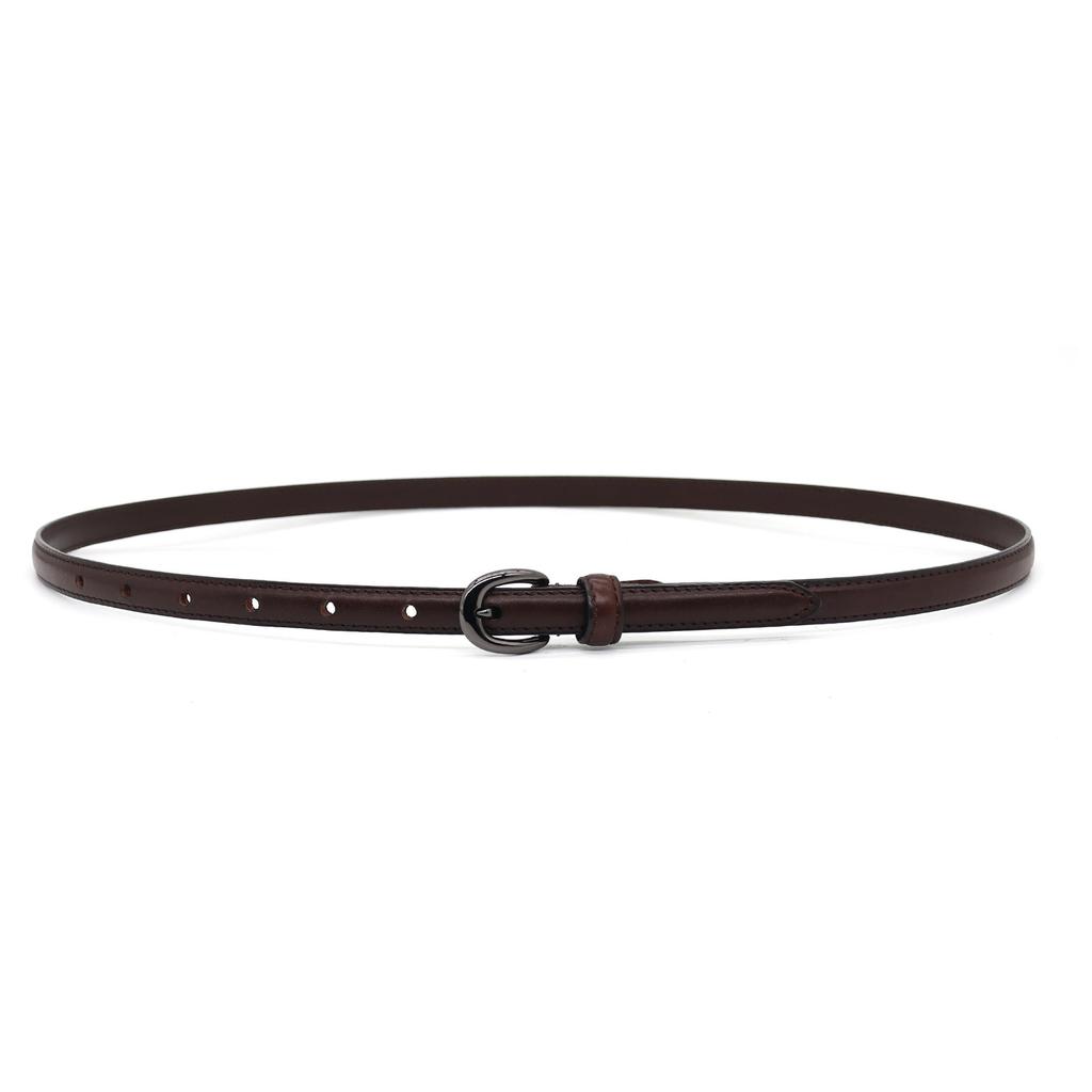 Pásek Dámský Ležérní Business Módní Kožený Jednoduchá Dekorace Tenký Pásek Niche Trend První Vrstva Hovězí Kůže Pásek