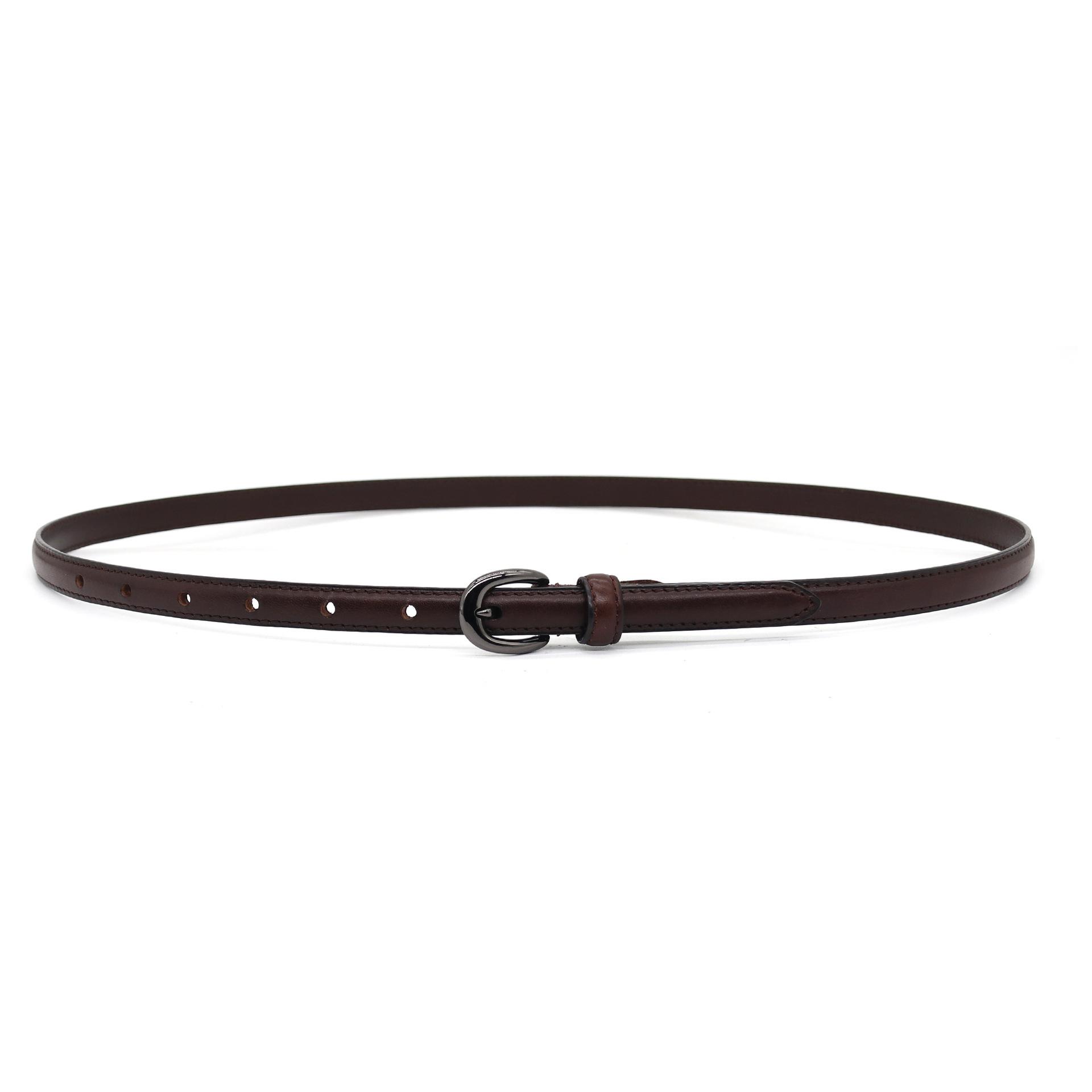 

Ремень женский повседневный деловой модный кожаный простой декоративный тонкий ремень нишевый тренд первый слой коровьей кожи ремень 110cm темно-коричневого