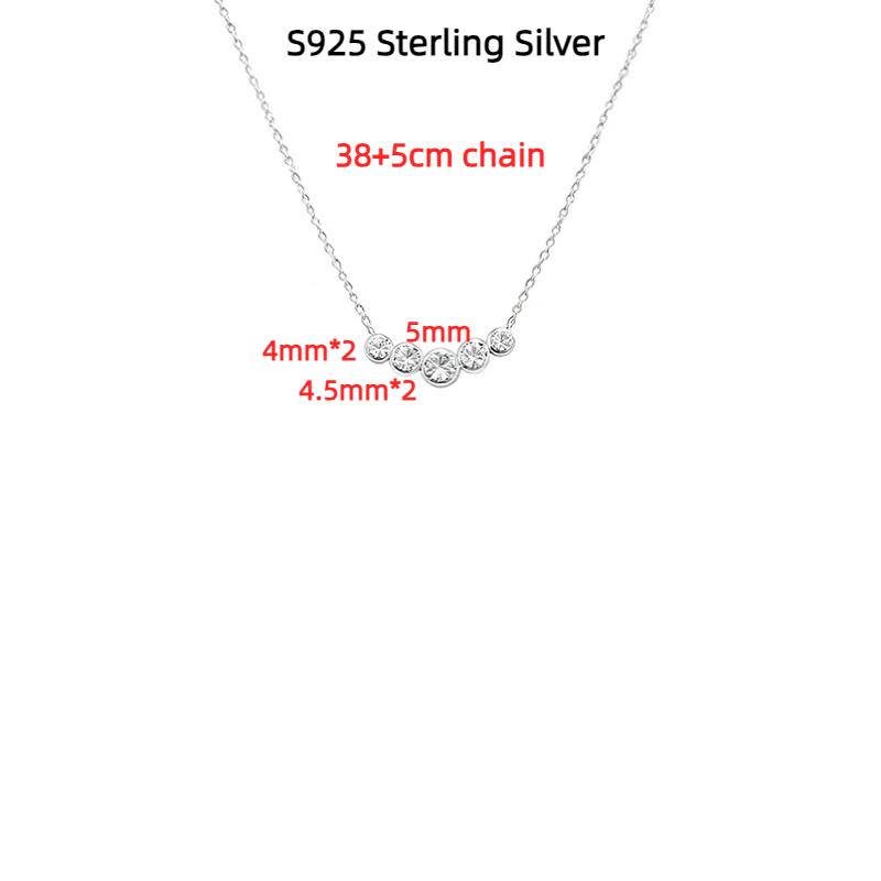 

TFGLBU Bubble Tassel Moissanite Necklace for Women Female Neck Chain Y-Shaped Pendant Girls Gift 925 Silver Jewelry 45cm&Moissanite